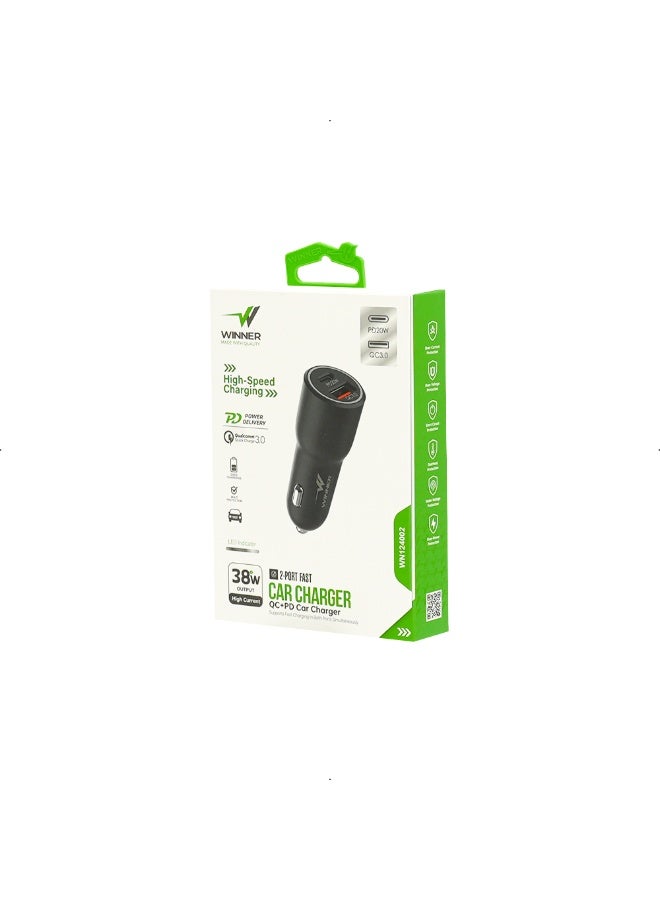WE WINNER Winner  Car Charger 38 Watts (USB + Type-C) - Image 3