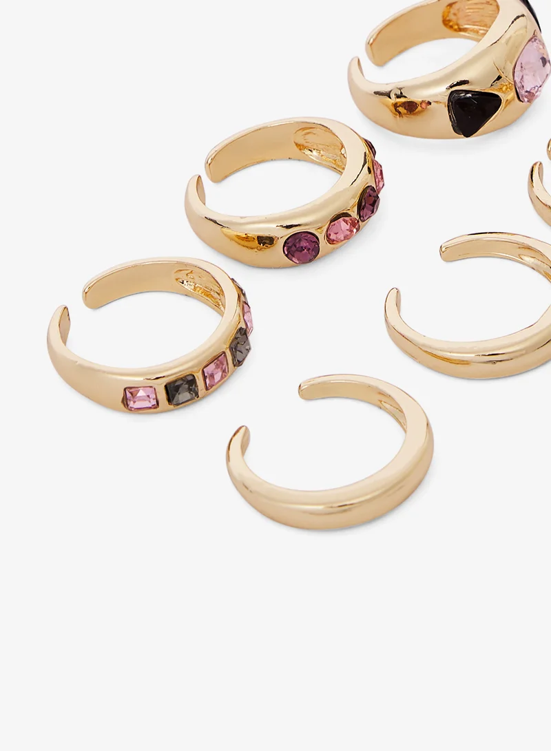 ايلا Chunky Gold Metallic Statement Rings