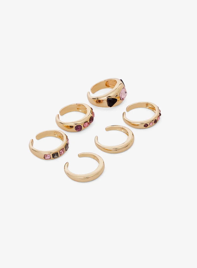 ايلا Chunky Gold Metallic Statement Rings