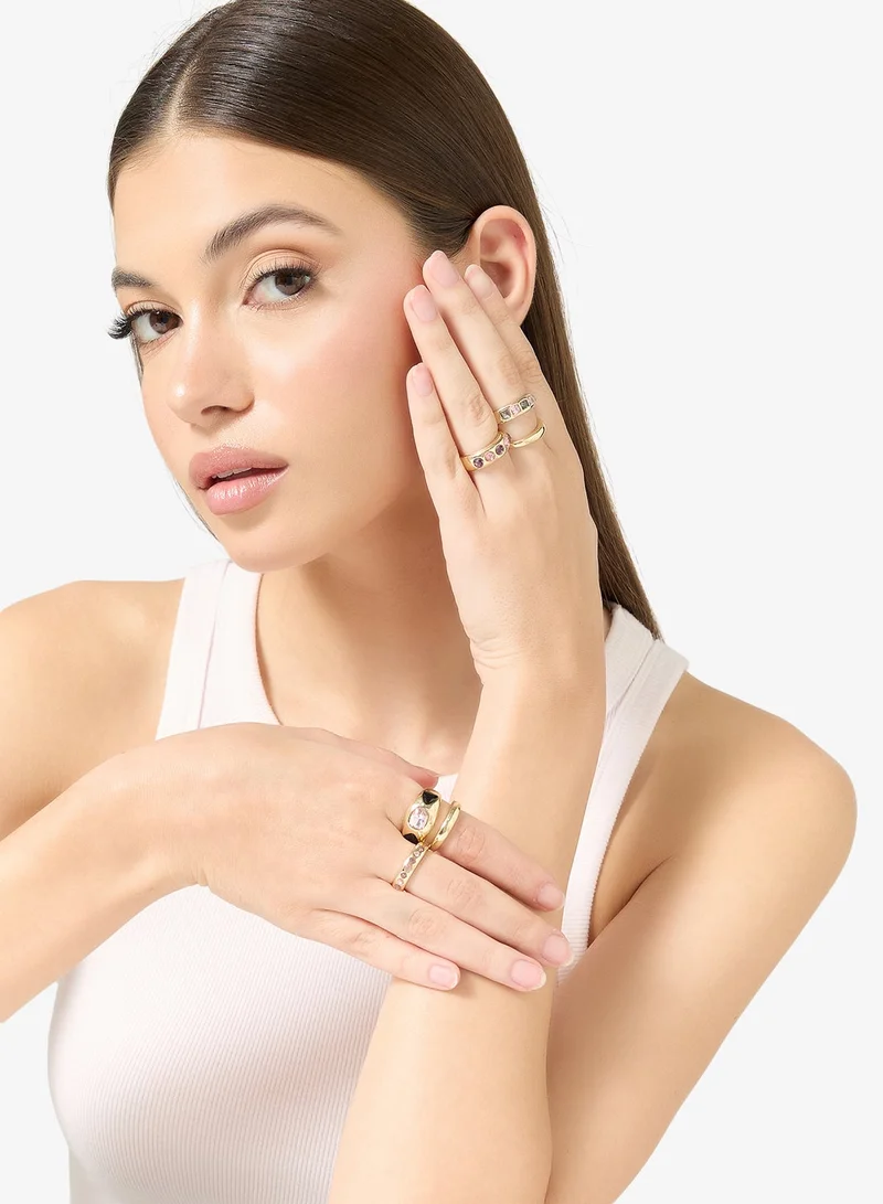 Chunky Gold Metallic Statement Rings