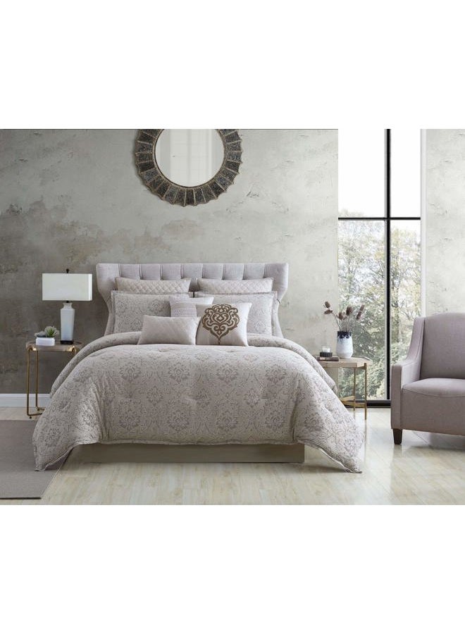 Riverbrook Home 100% Polyester Comforter Set, King, Kenetic - Tan/Natural, 10 Piece Set - Image 1