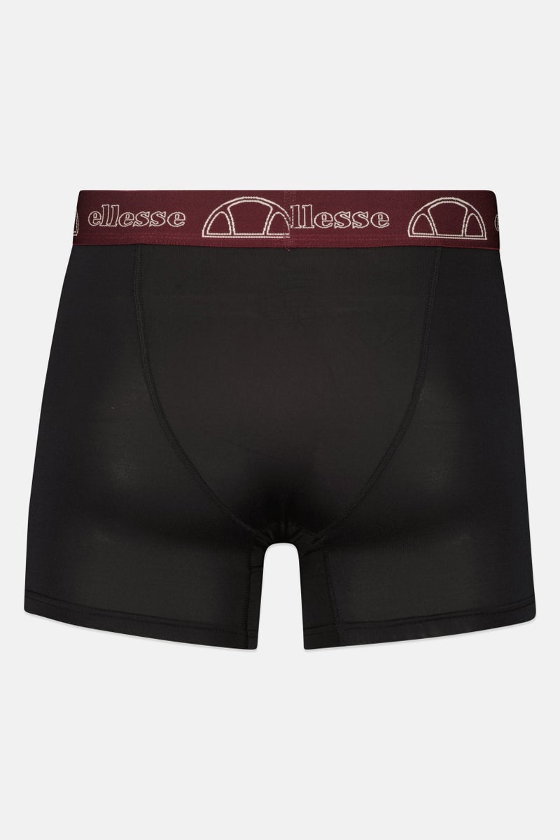 Ellesse شورت بوكسر للرجال 3 عبوات بشعار العلامة التجارية، أسود - Image 2