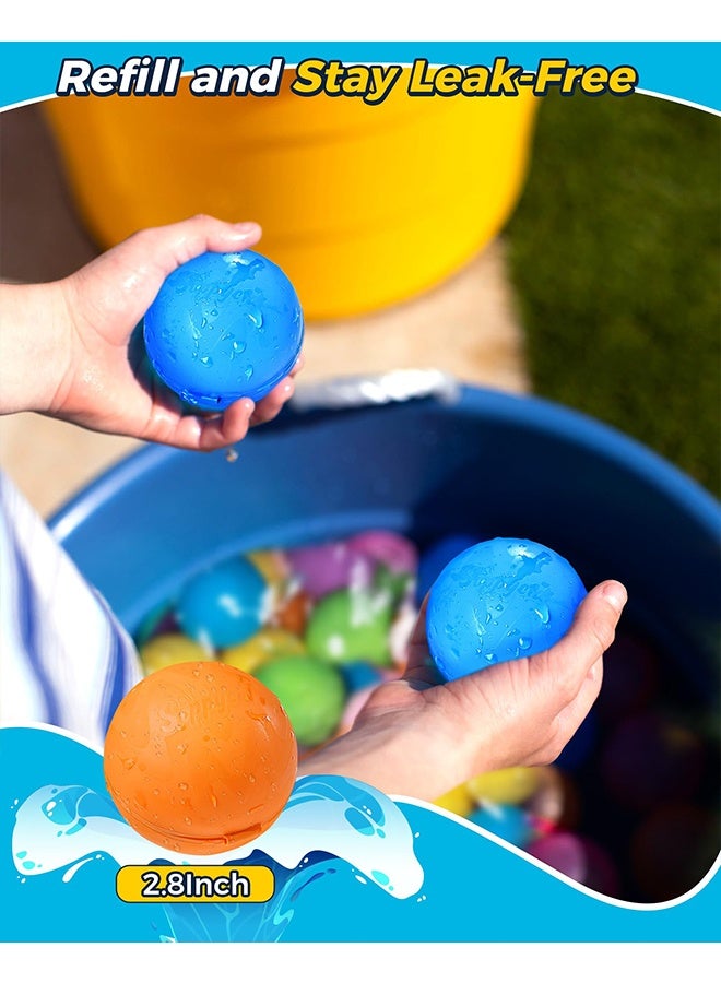 meayul Reusable Water balloons, Pool Beach Toys, Summer Fun Outdoor Activities Water Toys Self Sealing Water Splash Ball  with Mesh Bag for Kids Adults Outside Play, Bath Backyard Swimming Pool Party Supplies (12PCS) - Image 4