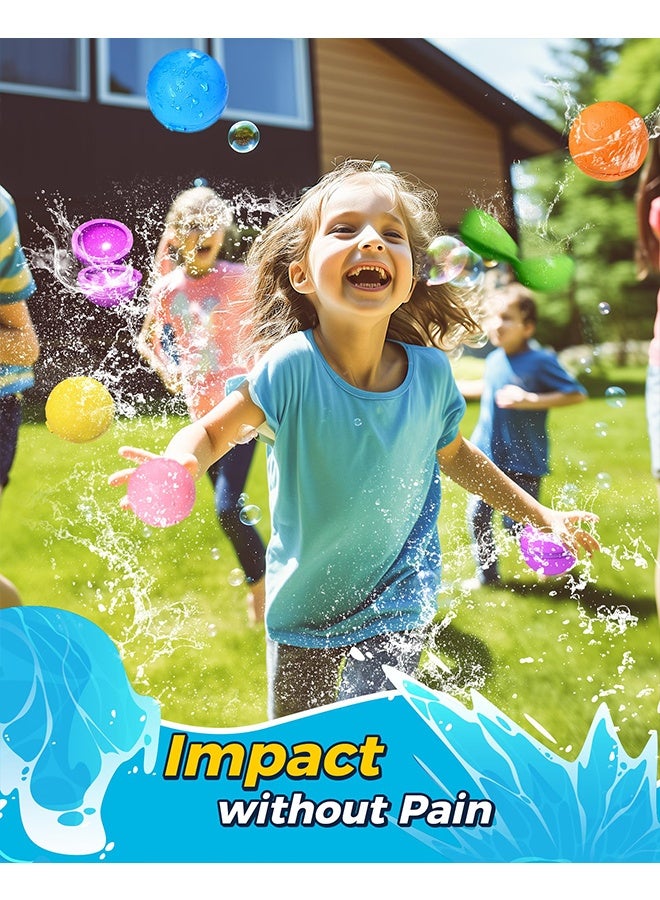 meayul Reusable Water balloons, Pool Beach Toys, Summer Fun Outdoor Activities Water Toys Self Sealing Water Splash Ball  with Mesh Bag for Kids Adults Outside Play, Bath Backyard Swimming Pool Party Supplies (12PCS) - Image 5