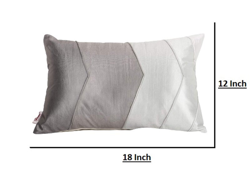 Home- The Best is for You Polyester Rectangular Striped Cushion Cover 12x18 Inch Pack of 2 (Grey::Green) - Image 5