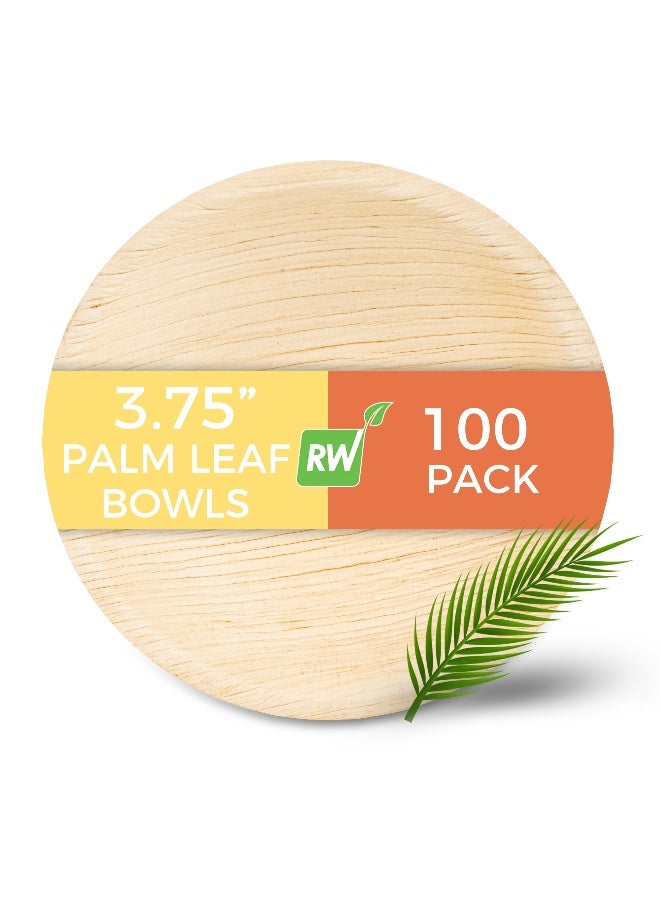 Restaurantware Indo 4 Ounce Round Palm Mini Bowls, 100 Microwavable Palm Leaf Appetizer Bowls- Freezable, Sustainable, Areca Palm Leaf Deep Bowls, Oven-Ready, For Hot & Cold Foods - Image 2