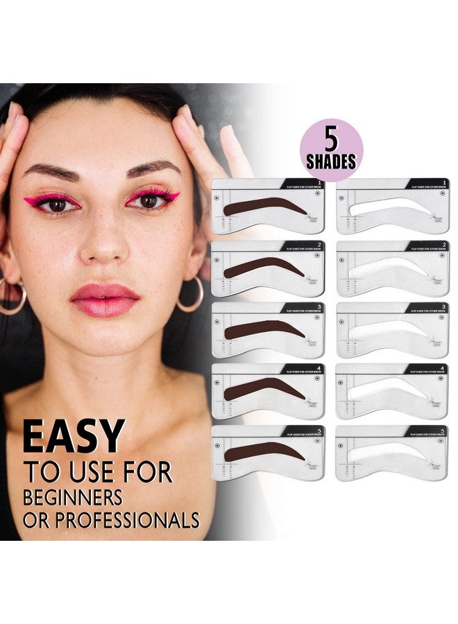 Cilrofelr Eyebrow Stamp Stencil Kit Eyebrow Stamp And Shaping Kit Brow Trio Eyebrow Pomade Kit One Step Brow Stamp Kit With 10 Brow Stencils Waterproof Longlasting Eyebrow Makeup Dark Brown - Image 5
