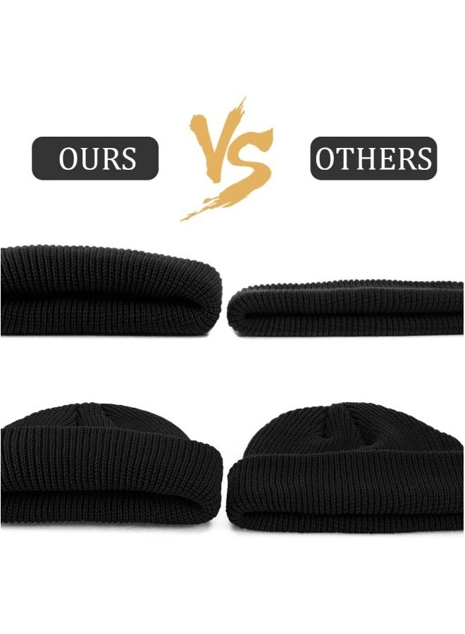 4 Pieces Trawler Beanie Watch Hat Roll up Edge Skullcap Fisherman Beanie  - Image 5