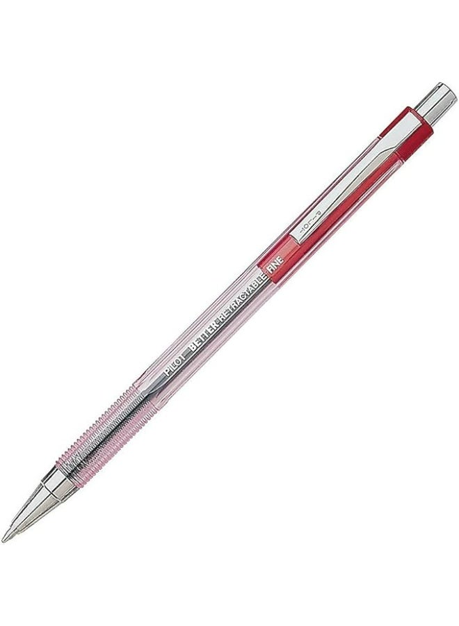 بايلوت أقلام حبر جاف بايلوت The Better Ball Point قابلة لإعادة التعبئة والسحب، رأس رفيع، حبر أحمر، عبوة من 12 قلم (30002) - Image 1