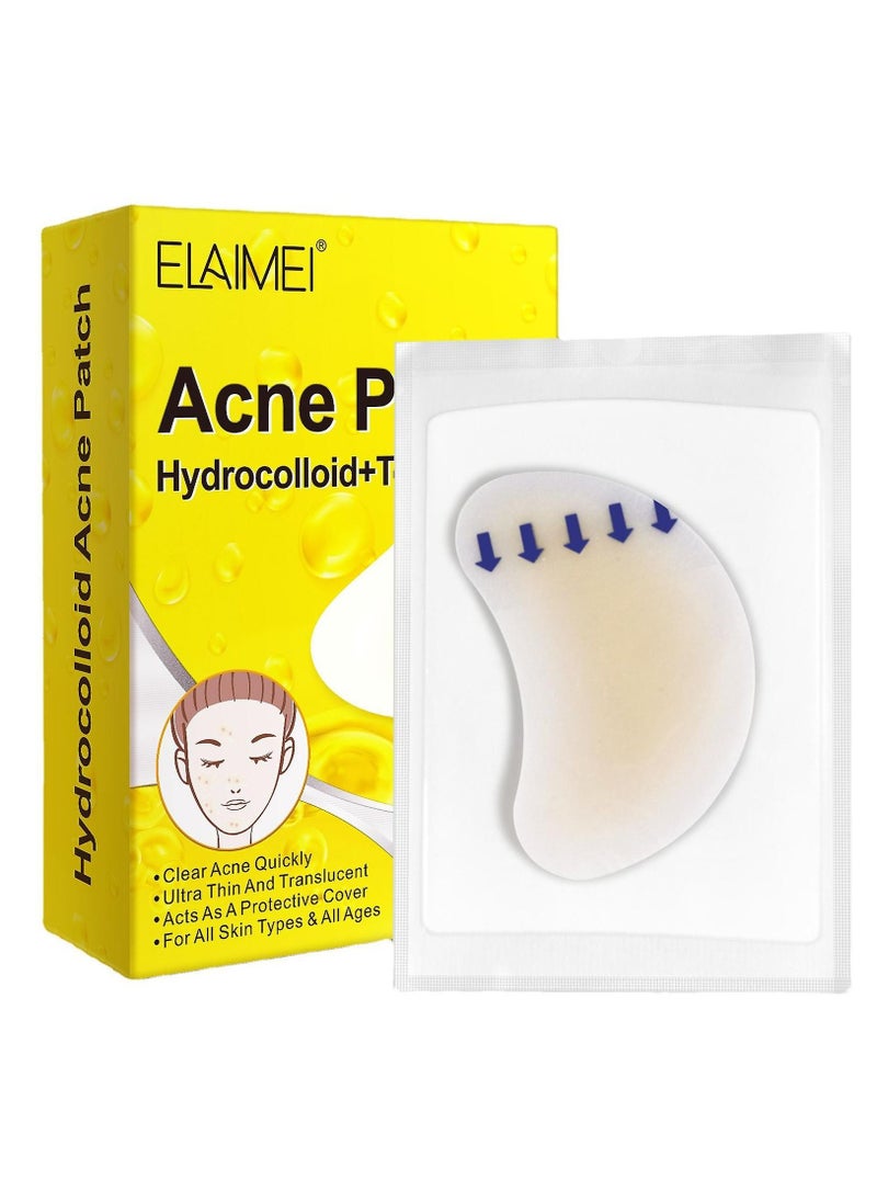 Elaimei - 20 Pcs Acne Patches (Crescent-Shaped Patches) Hydrocolloid + Tea Tree Oil Quick Healing Ultra Thin Patches Hydrocolloid & Tea Tree Oil Infused Acne Removing Patches Unisex - Image 1