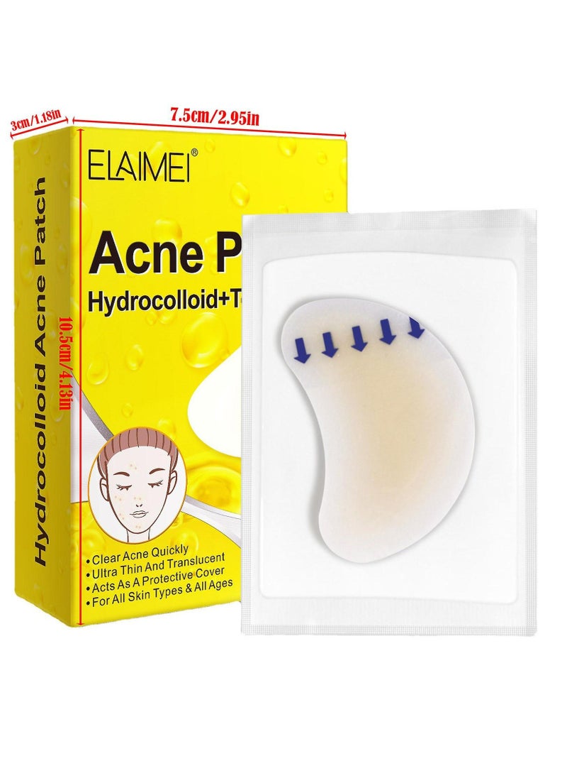 Elaimei - 20 Pcs Acne Patches (Crescent-Shaped Patches) Hydrocolloid + Tea Tree Oil Quick Healing Ultra Thin Patches Hydrocolloid & Tea Tree Oil Infused Acne Removing Patches Unisex - Image 1
