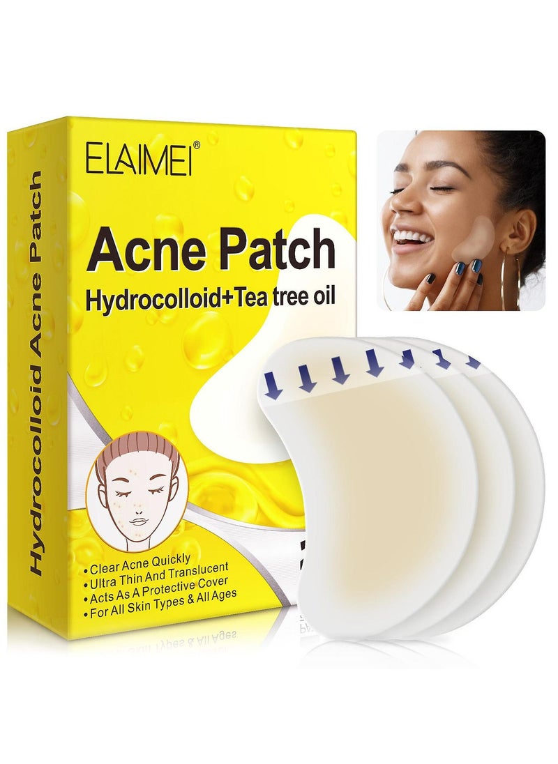 Elaimei - 20 Pcs Acne Patches (Crescent-Shaped Patches) Hydrocolloid + Tea Tree Oil Quick Healing Ultra Thin Patches Hydrocolloid & Tea Tree Oil Infused Acne Removing Patches Unisex - Image 1