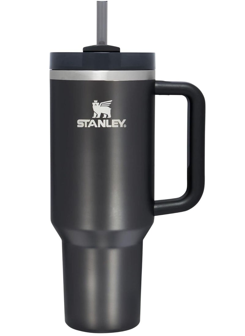 Stanley - Quencher H2.0 FlowState 40oz Stainless Steel Vacuum Insulated Tumbler – Black Travel Mug with Leakproof Lid & Straw – Double-Walled, Reusable, Durable Drink Flask – Hot & Cold Beverage Cup for Gym, Commute, Office & Outdoor Use - Image 1