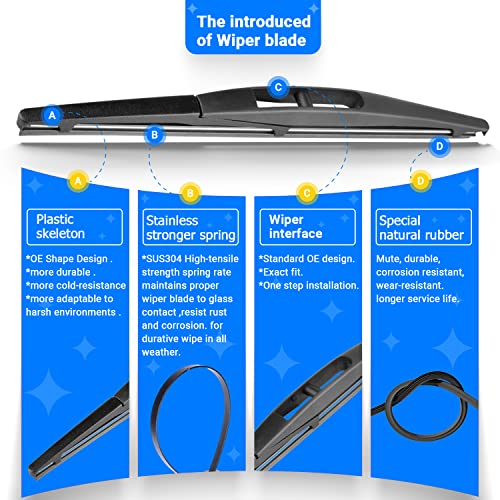 Raintok شفاطات الزجاج الأمامي RAINTOK بديل لسيارة مازدا CX3 CX-3 2016 2017 2018 2019 جودة المصنع الأصلية مجموعة شفاطات أمامية وخلفية لسيارتي - 22" 19" 10" (عبوة من 3) - Image 5