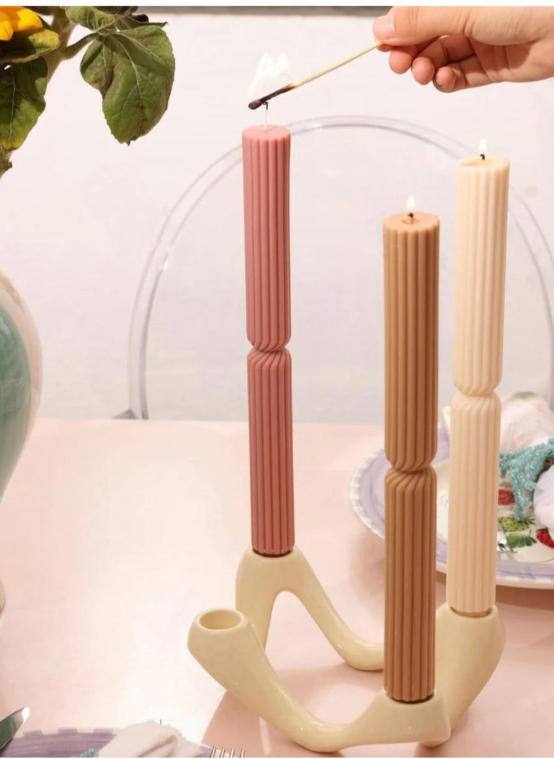 Generic Celene Taper Candle on Vanilla Scent ( pink ) 1psc  - Image 2