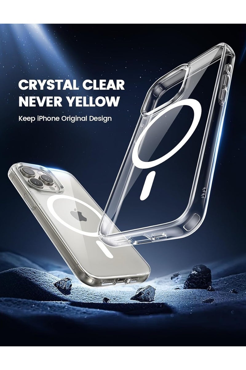 Denx Magnetic Case for iPhone 15 Pro [Shockproof & Slim] Clear Hard Back Cover with high-Grade Protection - Image 2