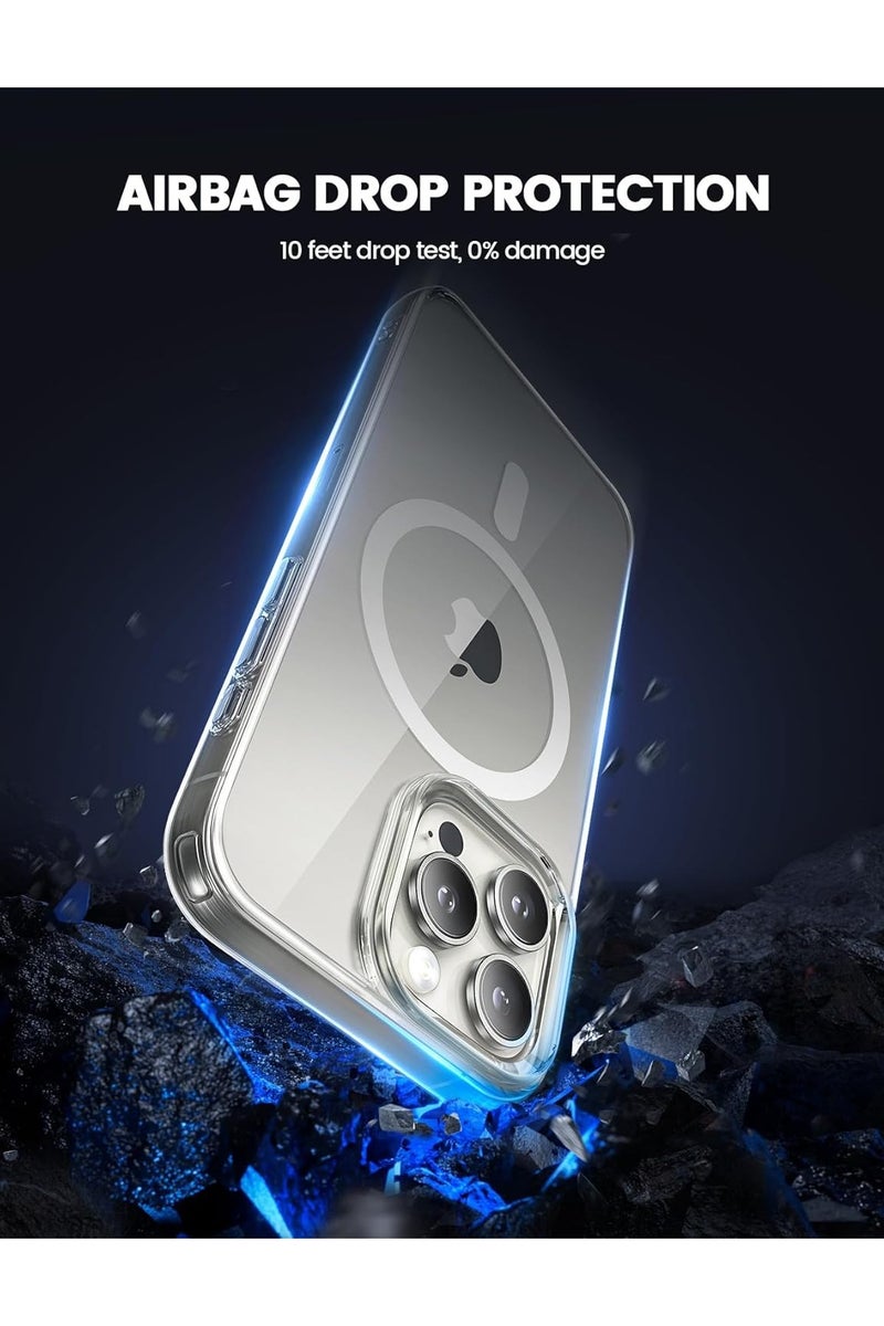 Denx Magnetic Case for iPhone 15 Pro [Shockproof & Slim] Clear Hard Back Cover with high-Grade Protection - Image 3