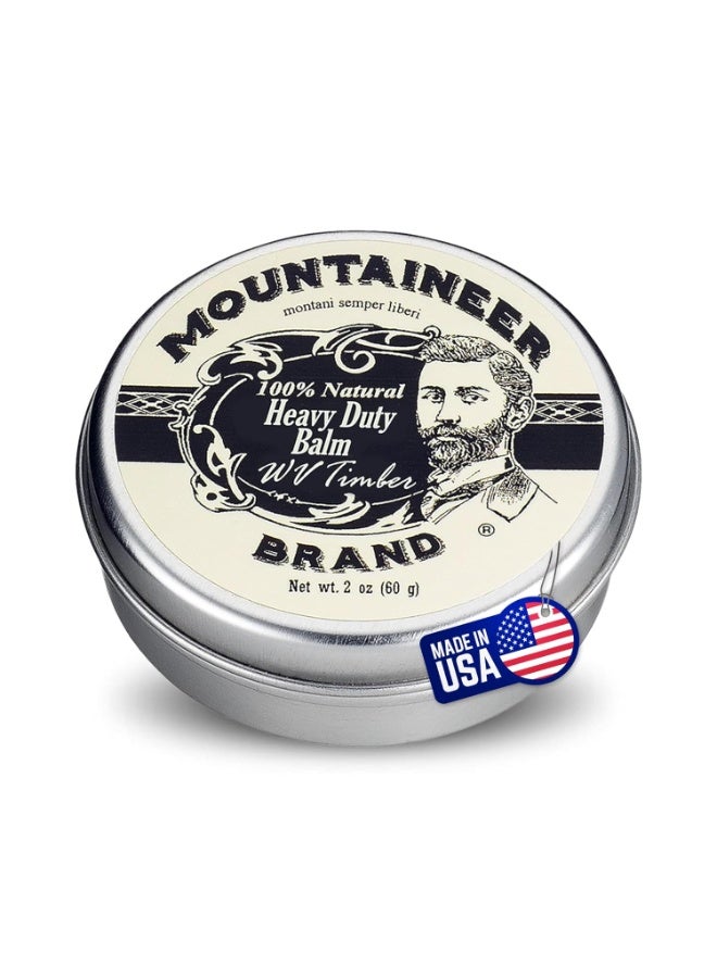 Mountaineer Brand Natural Heavy Duty Beard Balm | Timber Scent | Made in West Virginia | Beard Tamer | Conditions, Softens, Tames, Style | 2oz - Image 1