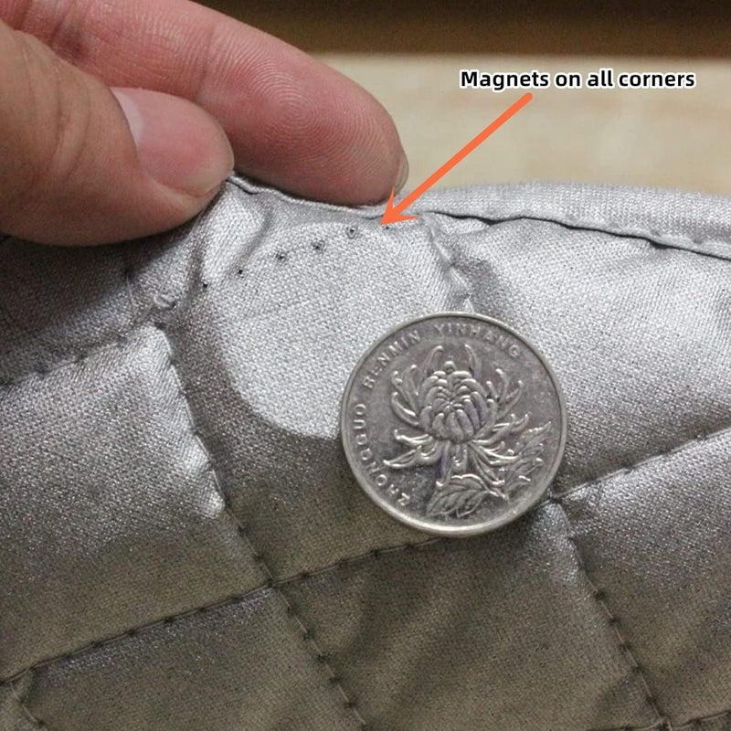 Sanseenia حصيرة كي مغناطيسية بديل لوحة الكي، غطاء بديل للوحة الكي، وسادة كي محمولة للسفر، غطاء وسادة كي مبطن مقاوم للحرارة للغسالة والمجفف وسطح الطاولة 33 × 19 بوصة (رمادي) - Image 5