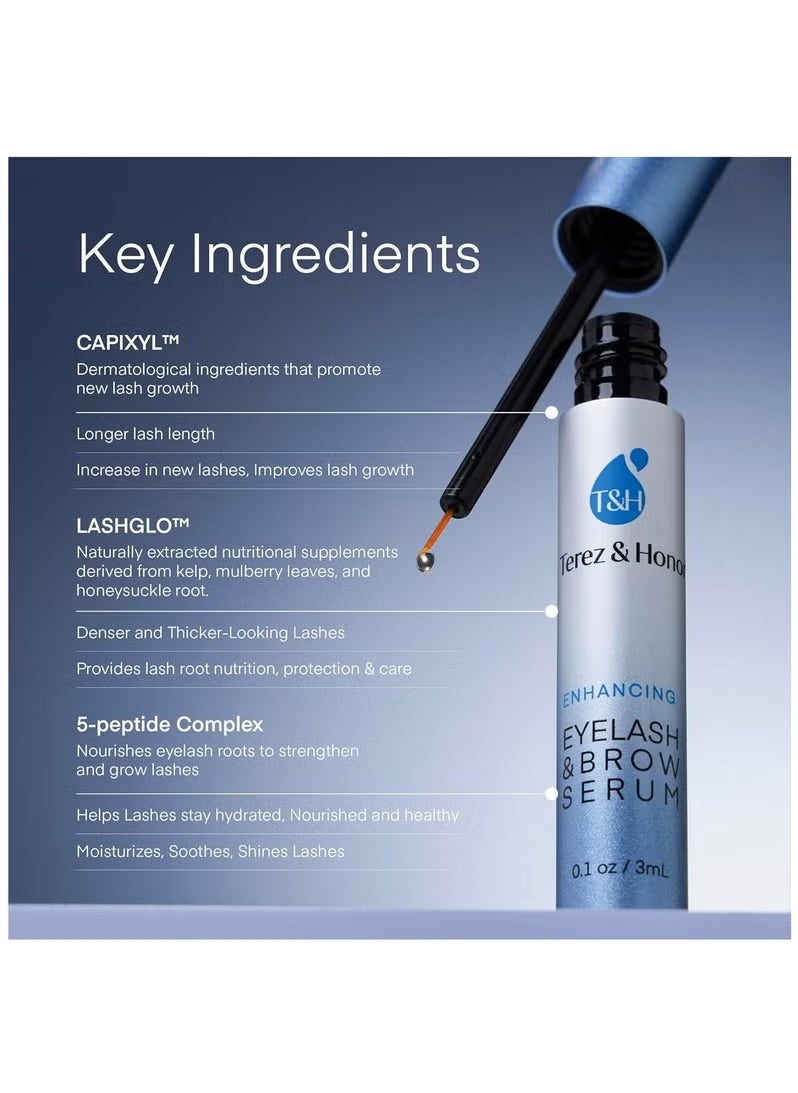 TEREZ & HONOR Natural Eyelash Growth Serum and Brow Enhancer to Grow Thicker, Longer Lashes for Long, Luscious Lashes and Eyebrows 3ml  - Image 2