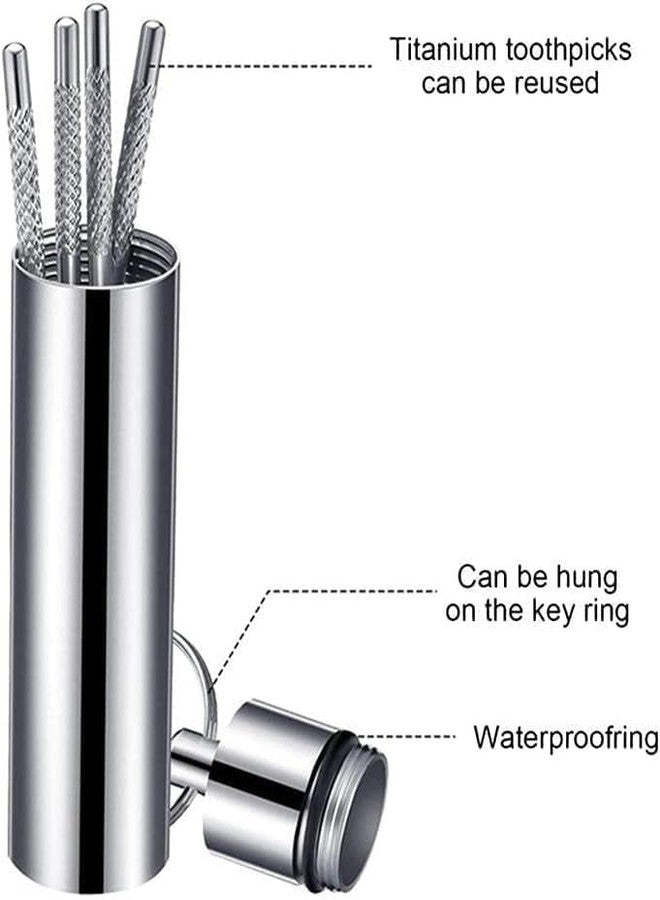 SHREESAMP Teeth Cleaning Tools Kit, Dental Floss Toothpicks Set With Aluminum Tube, Dental Tools Reusable Toothpicks, Teeth Braces Cleaning Tools Kit For Outdoor Camping Traveling - Image 2