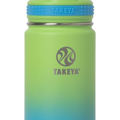 Takeya Actives Water Bottle with Straw Lid - Durable & Easy-Care Water Bottle with Stainless Steel Insulation - BPA-Free Lid with Carry Handle & Straw - Dishwasher-Safe - 18 oz, Ombre Excitement - Image 2