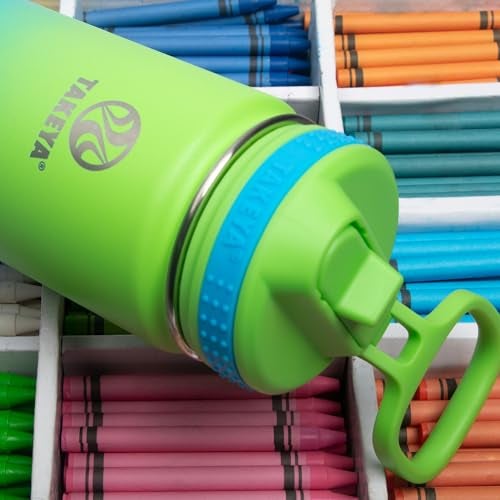 Takeya Actives Water Bottle with Straw Lid - Durable & Easy-Care Water Bottle with Stainless Steel Insulation - BPA-Free Lid with Carry Handle & Straw - Dishwasher-Safe - 18 oz, Ombre Excitement - Image 4