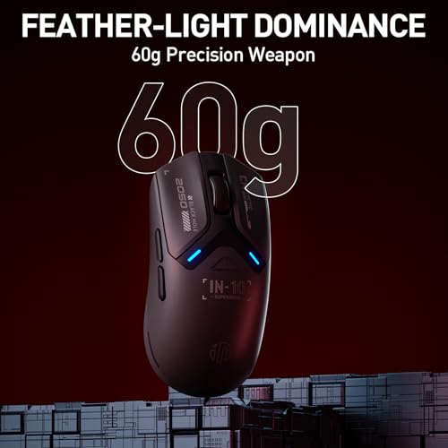 INPHIC IN10P Superlight Wireless Gaming Mouse, 60g, 8K Polling Rate, 26,000 DPI, Tri-Mode, PAW3395 Sensor, Fully Programmable - Image 4