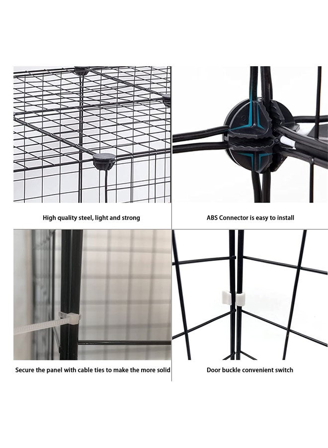 Cat Cage Pet Playpen Indoor Detachable Metal Wire Small Animal Cages 2-Tier Crate Large Exercise Place, Kitten Enclosures - Image 2