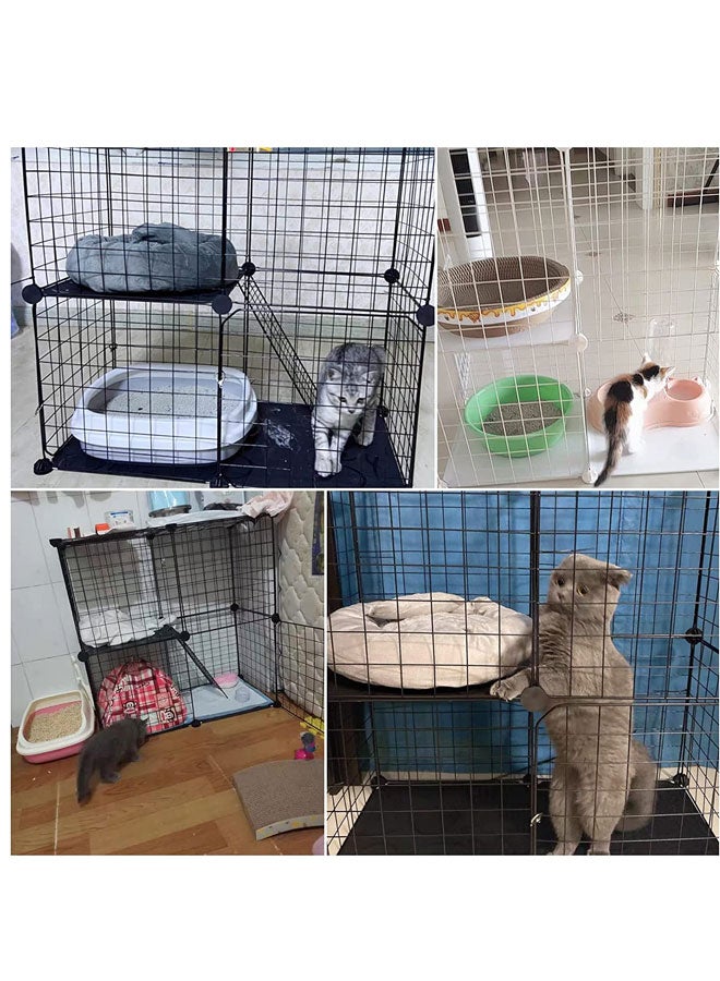 Cat Cage Pet Playpen Indoor Detachable Metal Wire Small Animal Cages 2-Tier Crate Large Exercise Place, Kitten Enclosures - Image 3