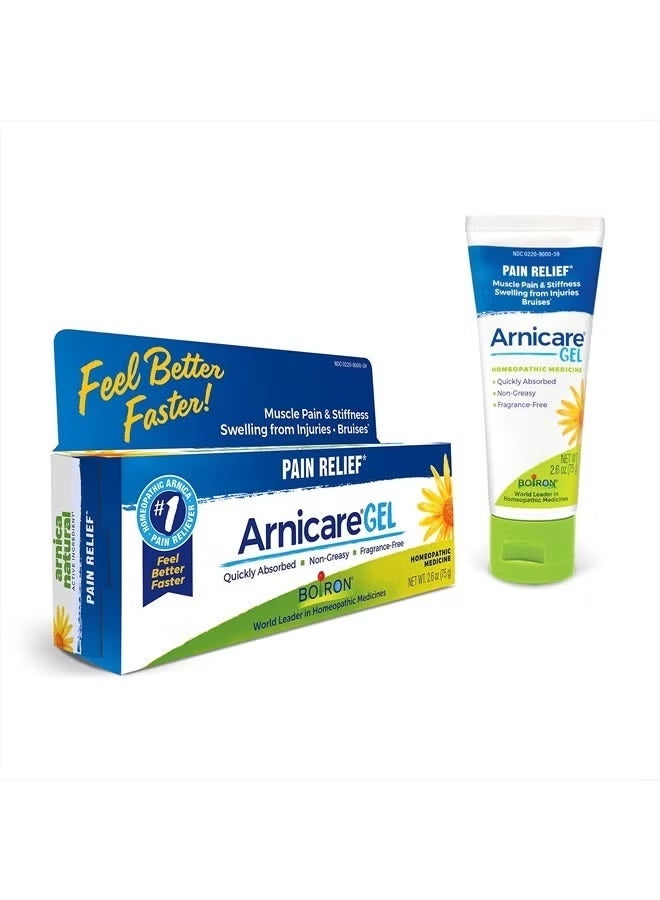 Boiron Arnicare Gel for Relief of Joint Pain, Muscle Pain, Muscle Soreness, and Swelling from Bruises or Injury - Non-greasy and Fragrance-Free - 2.6 oz (Horizontal) - Image 1