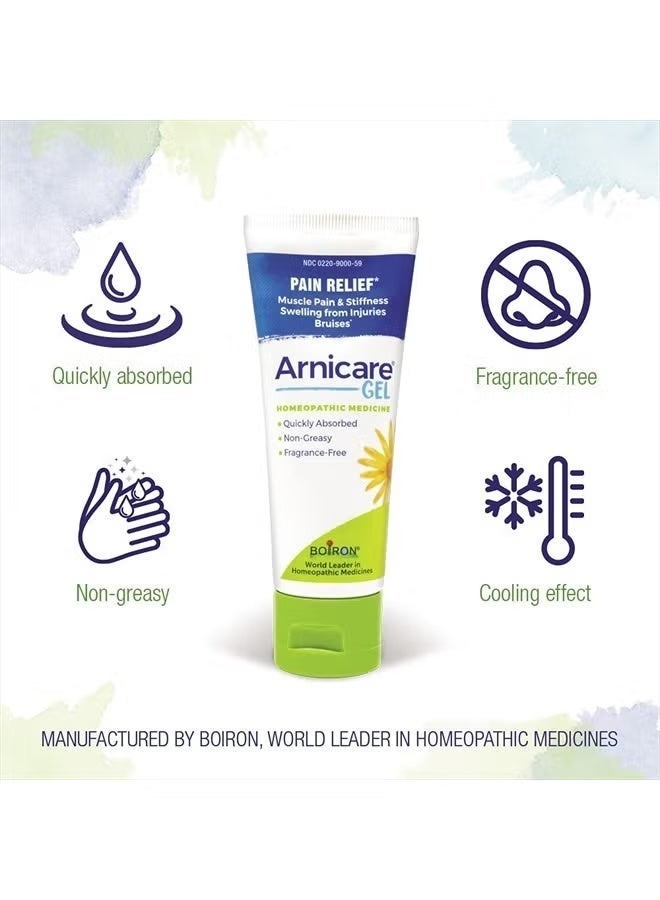 Boiron Arnicare Gel for Relief of Joint Pain, Muscle Pain, Muscle Soreness, and Swelling from Bruises or Injury - Non-greasy and Fragrance-Free - 2.6 oz (Horizontal) - Image 5