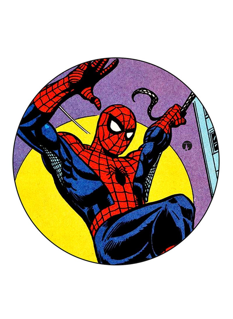 Spiderman Printed Mouse Pad  Round  Multicolour