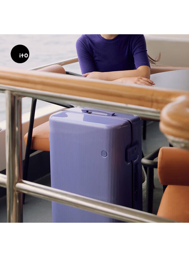 Ito Luggage Pistachio2 Suitcase, Large Capacity Trolley Case For Men And Women, Carry-on Luggage, Digital Purple, 20 Inches - Image 4