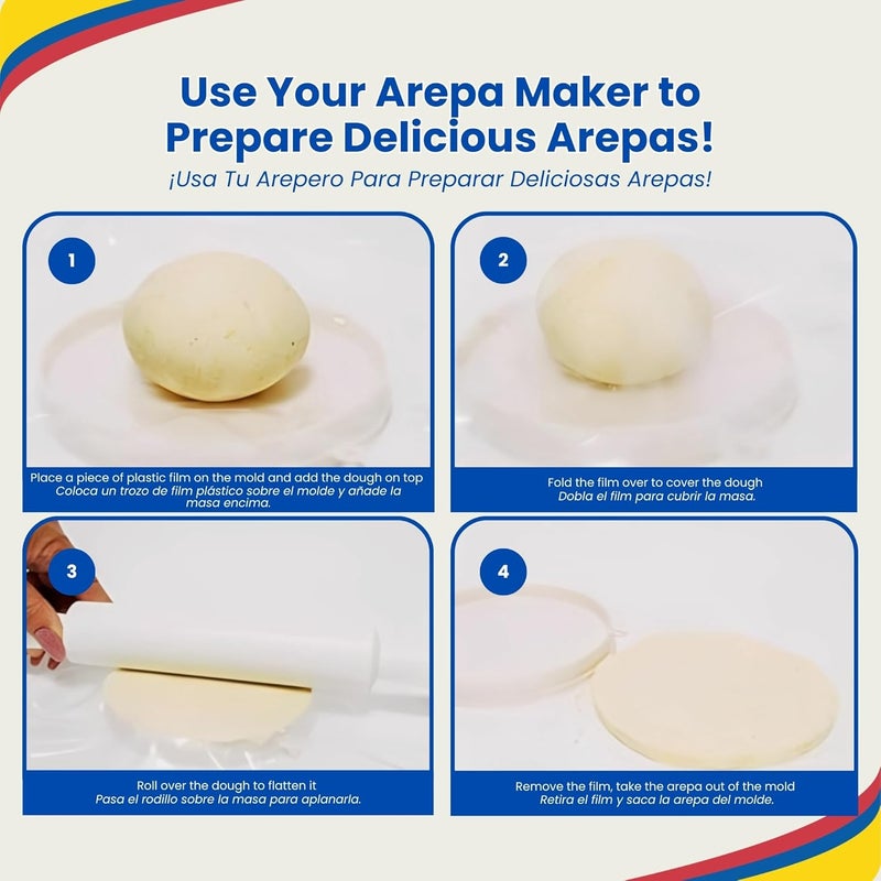 TRAITOOLS Molde Para Empanadas (3 Uds) con Molde para Arepas (3 sizes) y Pasta Cutter - Empanada Maker Press Ideal for Quesadilla Crimper, Dumpling Wrappers, Tortillas, Pierogies - Image 5