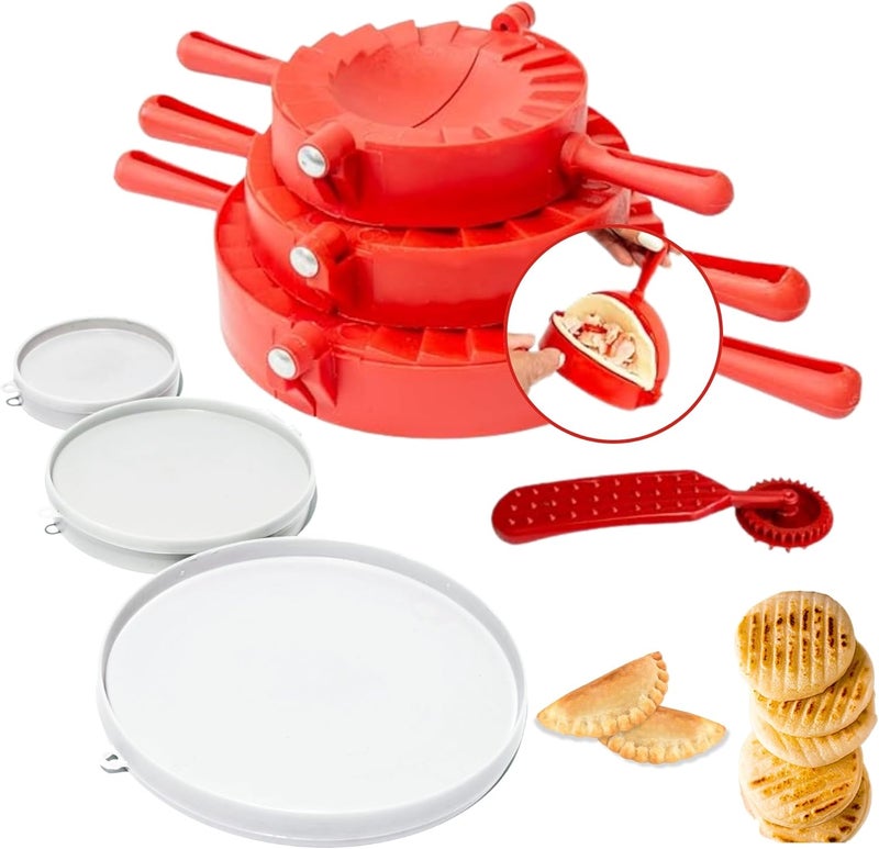 TRAITOOLS Molde Para Empanadas (3 Uds) con Molde para Arepas (3 sizes) y Pasta Cutter - Empanada Maker Press Ideal for Quesadilla Crimper, Dumpling Wrappers, Tortillas, Pierogies - Image 1