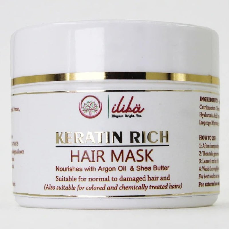 Ilika Nourishing Keratin Hair Mask Repair Damaged Hair Restore Shine 100g - Image 2