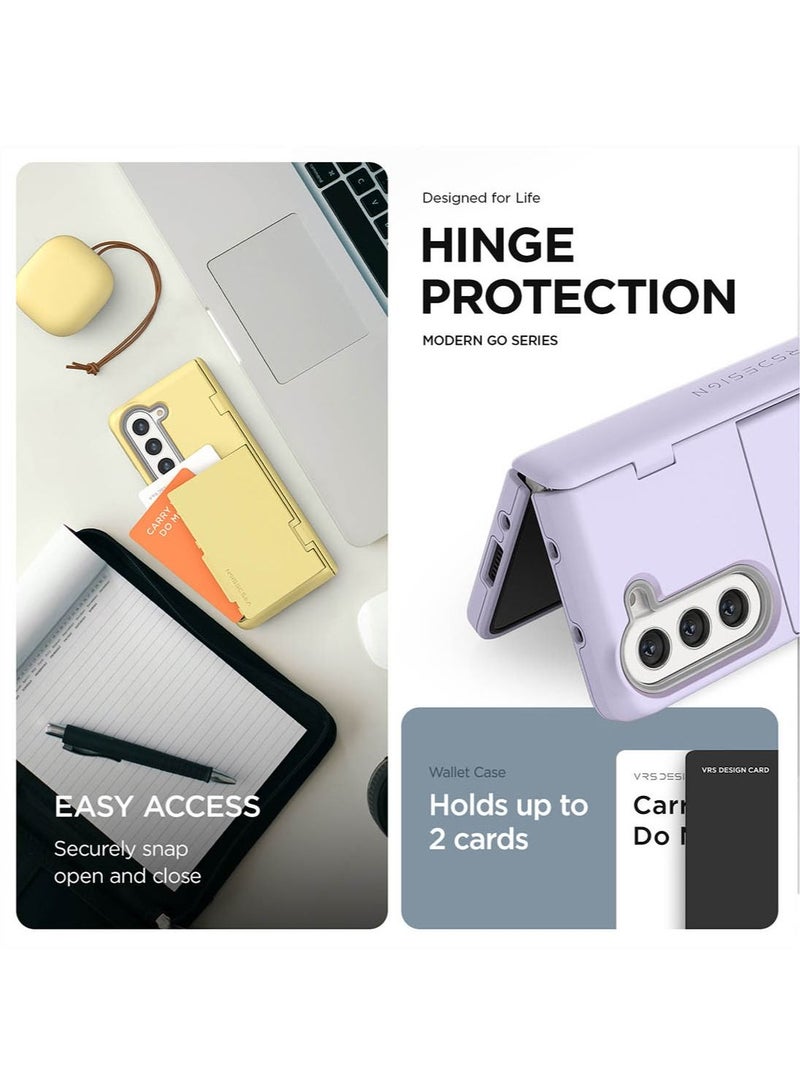 VRS Design Terra Guard Modern GO Samsung Galaxy Z Fold 5 Case Cover with [Hinge Protection] & [2 Card Holder Compartment] & Front Screen Protector - Cream - Image 5