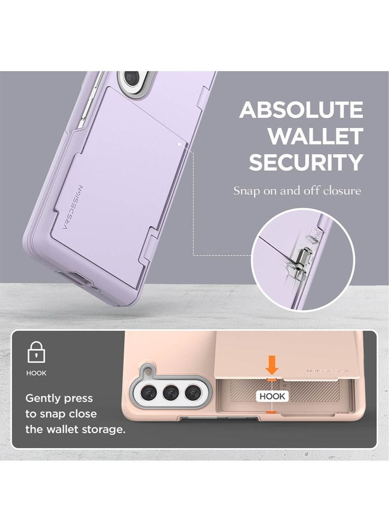 VRS Design Terra Guard Modern GO Samsung Galaxy Z Fold 5 Case Cover with [Hinge Protection] & [2 Card Holder Compartment] & Front Screen Protector - Cream - Image 4