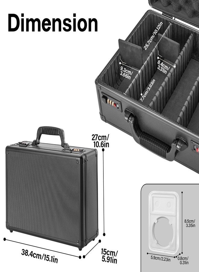 صندوق تخزين العملات المصنفة من لوككركس - يتسع لـ 120 قطعة من NGC/PCGS، علبة آمنة لهواة جمع العملات مزودة بأقفال مركبة، منظم لمجموعة العملات المصنفة، أسود - Image 3