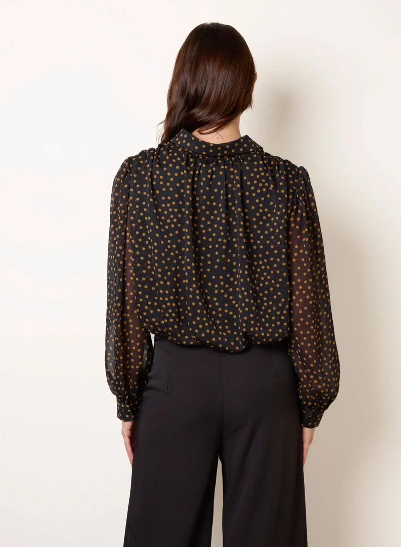 بلو فانيلا Blouson Bubble Hem Shirt