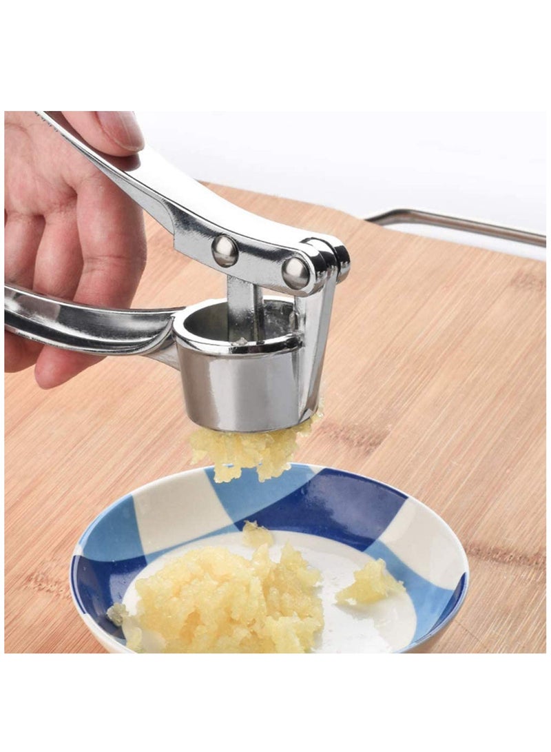 Garlic Press Stainless Steel Premium Professional Kitchen Garlic Crusher Ergonomic Handle Rust Proof Easy Squeeze Clean Dishwasher Safe Kitchen Cooking Gadget