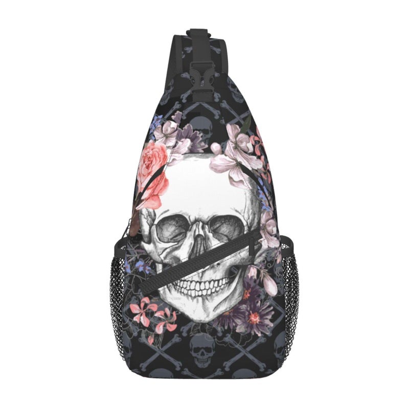 Betyiwling Skull Sling Backpack Unisex Crossbody Chest Bag Shoulder Chest Bag For Women Men Hiking Travel - Image 1