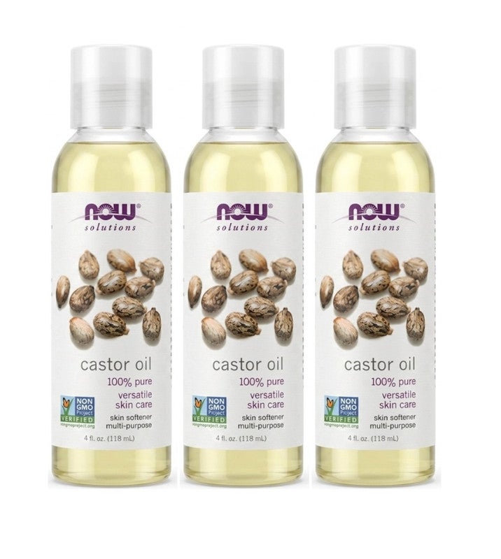NOW Foods Castor Oil 118ml for Hair and Skin Care 3 pcs