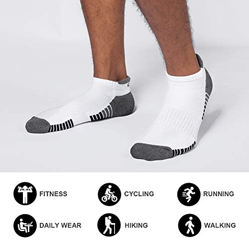 Lapulas No Show Socks Men Running Tennis Athletic Anklet White Socks For Men and Women 6Pairs Large - Image 2