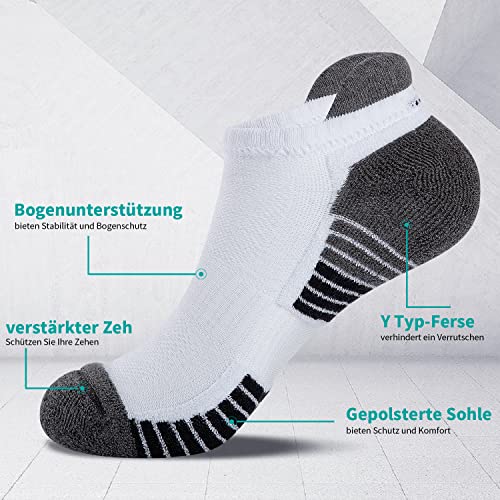 Lapulas No Show Socks Men Running Tennis Athletic Anklet White Socks For Men and Women 6Pairs Large - Image 3