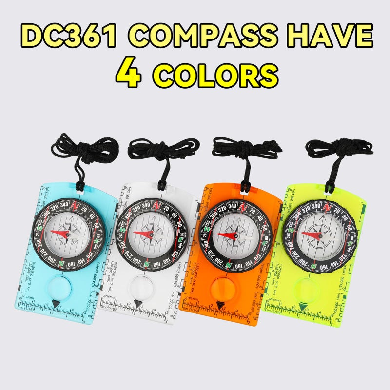 HKDiRedy Orienteering Compass for Kids & Beginners â€“ Lightweight Magnetic Navigation Compass with Map Scale, Easy-to-Read Dial for Camping, Hiking, Backpacking, Scouting & Outdoor Learning - Image 2