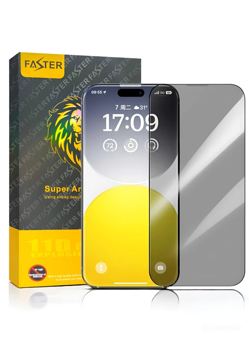 Faster Anti-spy HD ceramic screen protector for iPhone 11, to protect privacy (anti-fingerprint) from Faster, maximum protection for the screen from scratches and breakage - Image 1