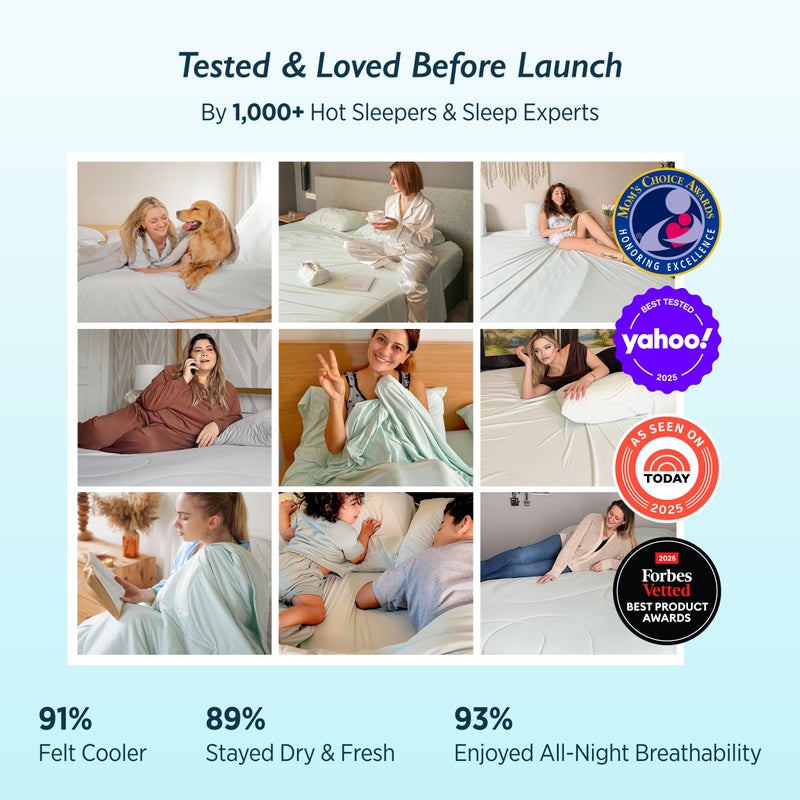Breescape Cooling Comforter King Size - BlendTek Q-Max>0.46 Tech, Breathable Blanket for Hot Sleepers & Night Sweats Relief, Premium Lightweight Summer Bedding, 106x96 Inches, Misty Gray - Image 3
