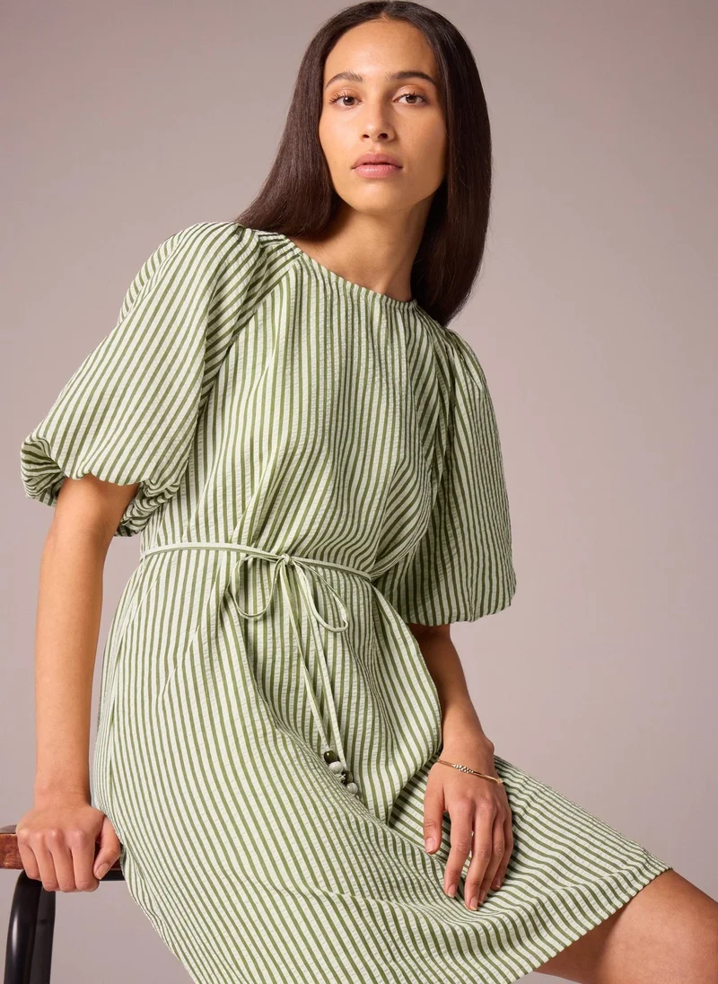 Matalan Striped Puff Sleeve Dress